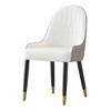 NicBex Set of 2 Dining Chair Upholstered Faux leather Kitchen Chairs with Metal Legs & Curved Backrest - 2 of 4