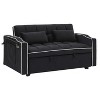TIRAMISUBEST 55.51 inch versatile foldable sofa bed, pull-out bed, adjustable back and with USB port and ashtray and swivel phone stand, Black - 2 of 4