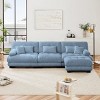 3-Seater Sectional Sofa with 1 Ottoman Deep Seat Sofa Couch Chenille Soft Comfy Upholstered Sofa for Living Room, Apartment-Tanpinhause - 2 of 4