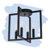 PAKOKULA 14.57 in. 4-Light Matte Black Geometric Semi-Flush Mount with Metal Shade - 2 of 4