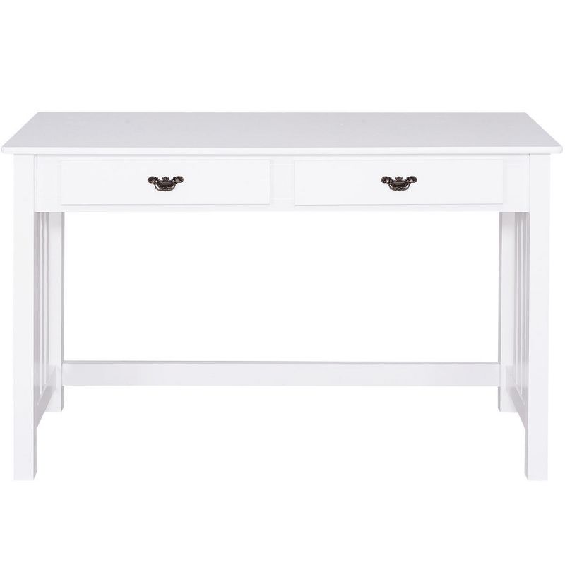 Costway Writing Desk with Drawers and Removable Hutch Solid Wood Legs Concise Style, 5 of 9