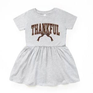 Varsity Thankful Coquette - Toddler Graphic Dress and Infant Dress - 1 of 3