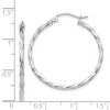 Black Bow Jewelry 2mm, Twisted 14k White Gold Round Hoop Earrings, 26mm (1 Inch) - 4 of 4