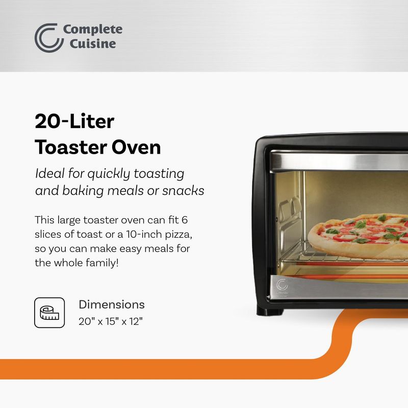 Complete Cuisine CC-TST6000 20-Liter Toaster Oven for Baking and Broiling, 2 of 7