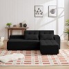 TiramisuBest Convertible 3 in 1 Sleeper Sofa and Sectional Sofa with 4 Storage Space for Living Room,Corduroy Couch With 4 pillows,Corduroy - 2 of 4