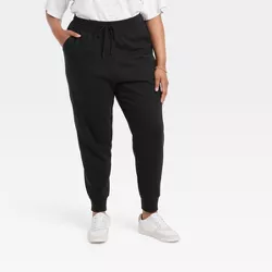 Women's Plus Size High-Rise Fleece Jogger Pants - Universal Thread™ Black 4X