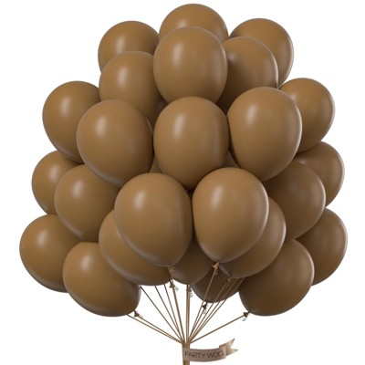 PartyWoo Balloons Brown Coffee Boho Neutral 12 Inch 50 pcs