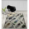 Deerlux Modern Animal Print Living Room Area Rug with Nonslip Backing, Peacock Pattern, 8 x 10 Ft Large - 3 of 4