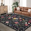 Boho Washable Floral Rugs, Large Living Room Rug, Non-Slip Soft Indoor Rugs for Bedroom, Area Rug Carpet for Dining Room Guest Room - 2 of 4