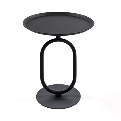 NicBex 24"/21.3" Lantern-Shaped Round Coffee Table,Metal Small End Table with 17.7"/18.9" Top,Side Table for Living Room,Bedroom