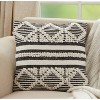 18"x18" Poly-Filled Diamond Moroccan Design Square Throw Pillow Black/White - Saro Lifestyle: Bohemian Indoor Decor, Couch Accessory - 4 of 4