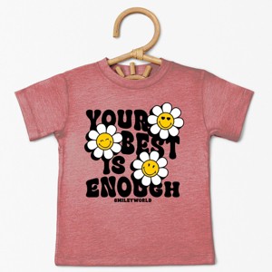The Juniper Shop SmileyWorld Your Best Is Enough Floral Toddler Short Sleeve Tee - 1 of 4
