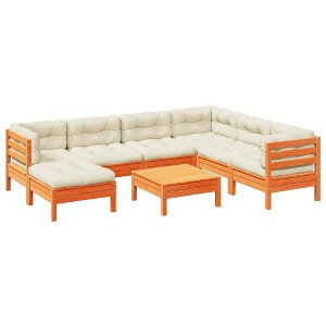 vidaXL 8 Piece Patio Sofa Set with Cushions - Wax Brown - 1 of 4