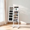 Standing Mirror Jewelry Cabinet, Jewelry Armoire Box with Full-Length Frameless LED Lights and Storage - 4 of 4