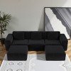 TiramisuBest Modular Sofa Convertible to Oversized Sofa Bed, Flexible 2-Person Corduroy Cloud Velvet Sofa, Black - 2 of 4