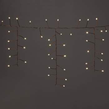 164ct LED High Density Dewdrop Garland Christmas Icicle Lights Warm White with Copper Wire - Wondershop™