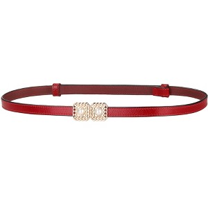 INSPIRE CHIC Women's Retro Skinny Interlock Buckle Thin Waist Belt 0.55 inches Width - 1 of 4