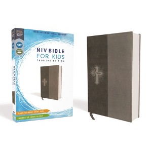 Niv, Bible for Kids, Leathersoft, Gray, Red Letter, Comfort Print - by  Zondervan (Leather Bound) - 1 of 1