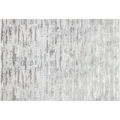 HomeRoots 10' X 13' Black and Silver Abstract Washable Non Skid Area Rug