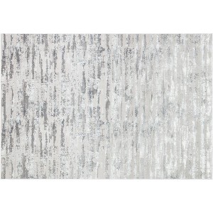 HomeRoots 5' X 8' Black and Silver Abstract Washable Non Skid Area Rug - 1 of 4