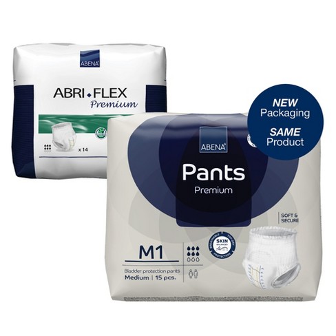 Abena Abri-flex Premium M1 Disposable Underwear Pull On With Tear Away  Seams Medium, 41083, 14 Ct : Target