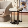 Gustaf Rectangle Accent Table - Sand Brown Marble/Black - Safavieh - 2 of 4