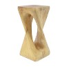 MAYEERTY 1 Pack Twist Shape Side Table, Artistic Wood-Grain End Table for Indoor Outdoor Living Room, Patio - 2 of 4