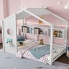 NicBex Twin/Full Kids Floor House Bed Frame with Storage Shelves & Roof Design,Modern Toddler Platform Bed,No Box Spring Needed - 2 of 4