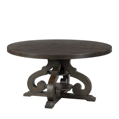 FurniFact,Brown Round Dining Table for Kitchen and Dining Room, Seats Four Comfortably