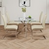 Grungis Faux Leather Armless Kitchen Chair Set of 4,Upholstered Dining Chairs with Silver Chrome Metal Legs for Dining Room,Kitchen - 2 of 4