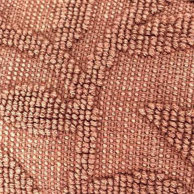 Terracotta Botanical Cotton Lumbar Pillow with Woven Texture