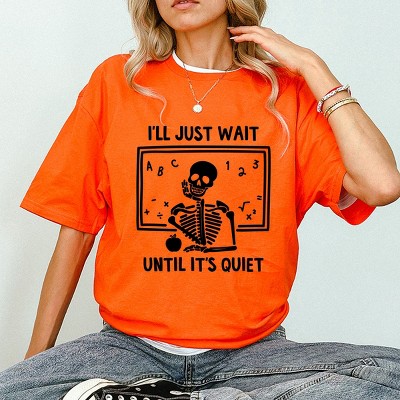 Simply Sage Market Wait Until It's Quiet Apple Short Sleeve Tee - XL - Orange