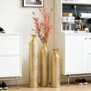 Christmas Decorative Vases Set, High Distress Metal Centerpiece Vases for Holiday Home Decor, Gold Tabletop Flower Vase for Xmas Festival Decoration - 1 of 4