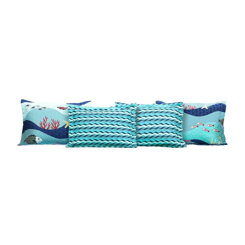 Twin Sealife Daybed Kids&#39; Cover Set Blue - Lush D&#233;cor, 5 of 10