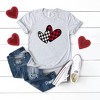 Simply Sage Market Women's Buffalo Plaid Hearts Short Sleeve Graphic Tee - 2 of 4