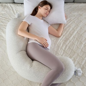 Adjustable Pregnancy Body Pillow, Smooth and Soft Cover, Shaped Full Body Maternity Pillow with Removable Cover - 1 of 4