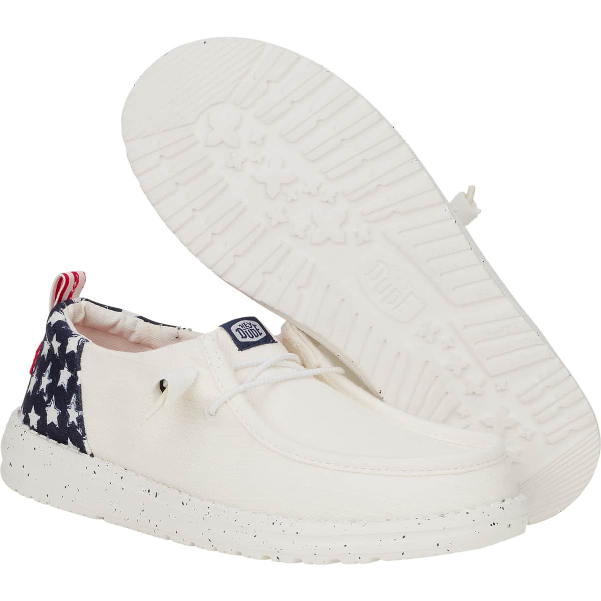 Обувь HEYDUDE Women Wendy Funk Americana Stars, 4thof July Patriotic Shoes , White/Navy Blazer, 6 — фото 4