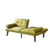 Convertible Sofa Bed Futon Linen Sleeper Couch with Adjustable Backrests Soild Wood Legs for Bedroom Living Room Green - 4 of 4