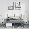 vidaXL Queen Metal Bed Frame with Headboard, Sturdy Steel, Black, No Mattress - 3 of 4