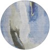 Denim Blue And Gray Abstract Washable Indoor Outdoor Area Rug - 4 of 4