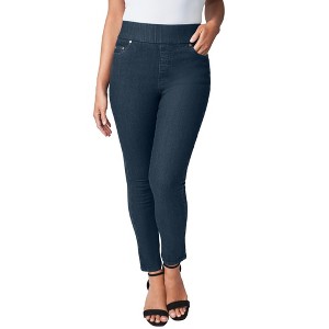 Jessica London Comfort Waist Scalloped Ankle Jean - 1 of 2