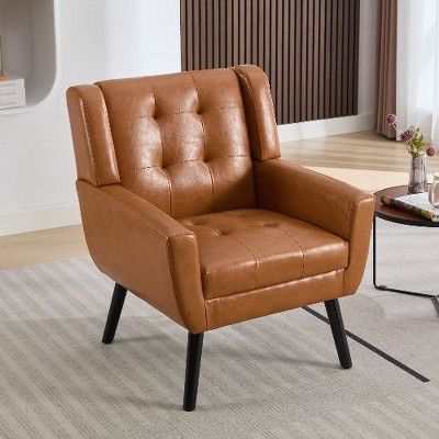 CAVINAS Modern Accent Chair, Upholstered Arm Chair, Living Room Chair Bedroom Chair Home Chair with Black Legs, Single Chair Sofa Chair