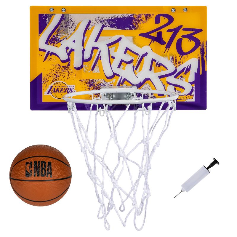 NBA Los Angeles Lakers Over The Door Mini Basketball Hoop, 1 of 7