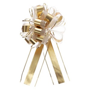 Unique Bargains Metallic Gift Wrapping Large Pull Bow for Wedding Baskets Presents 20 Pcs - 1 of 4