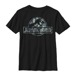 Boy's Jurassic World Jurassic Worldscale Tropical T. Rex Logo T-Shirt - 1 of 4