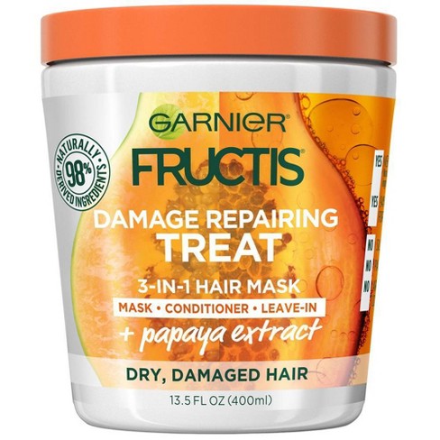Garnier Fructis Damage Repairing Treat 1 Minute Hair Mask + Papaya Extract   Fl Oz : Target