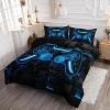 Hachikiko Gaming Comforter Set - Blue & Black Game Controller Design, 3PC Bedding for Gamers (Twin/Full/Queen) - 4 of 4
