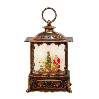 Kurt Adler 8.86-inch Battery Operated LED Santa Swirling Water Lantern