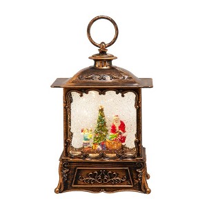 Kurt Adler 8.86-inch Battery Operated LED Santa Swirling Water Lantern - 1 of 4