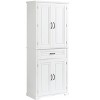 TiramisuBest Tall Bathroom Cabinet with Four Doors, Large Storage Space Open Shelve, Upper Storage Cabinet, Black - 4 of 4